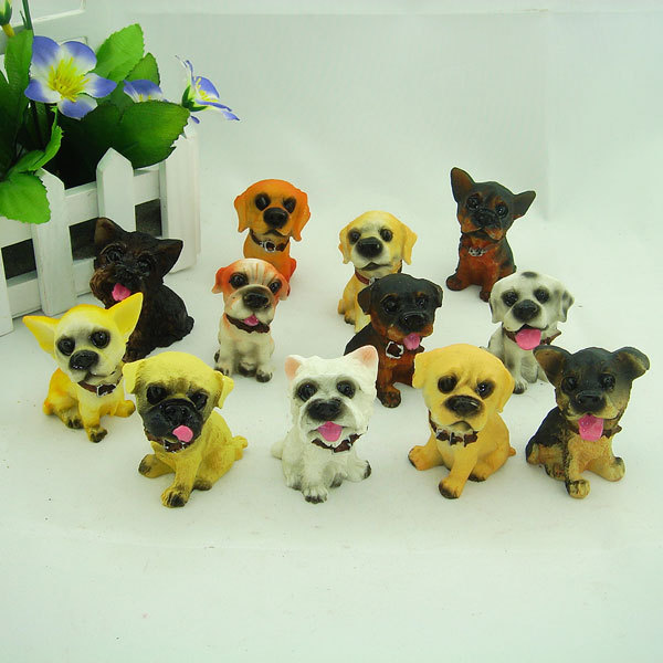 树脂仿真狗 家居工艺品摆件套装 创意十二名犬汽车摆件批发