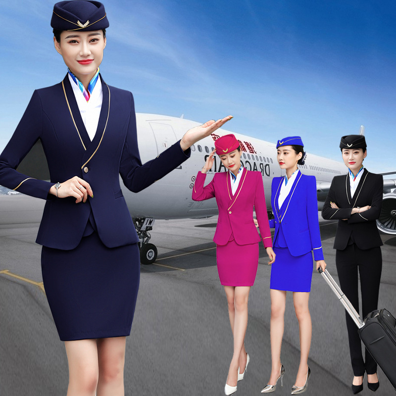 China Southern Airlines Stewardess Uniform Aviation College Professional Suit Vest suit Autumn and Winter Beautician Work Clothes Vocational School Uniform