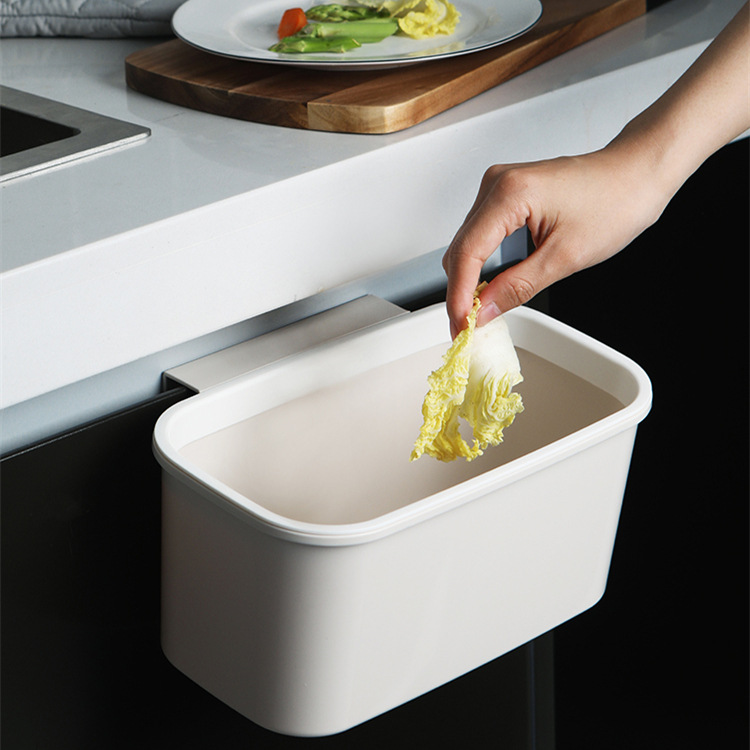 Cabinet Door Hanging Lidless Household Plastic Bin Bedside Storage Bin Kitchen Creative Countertop Trash Can Wall-Mounted