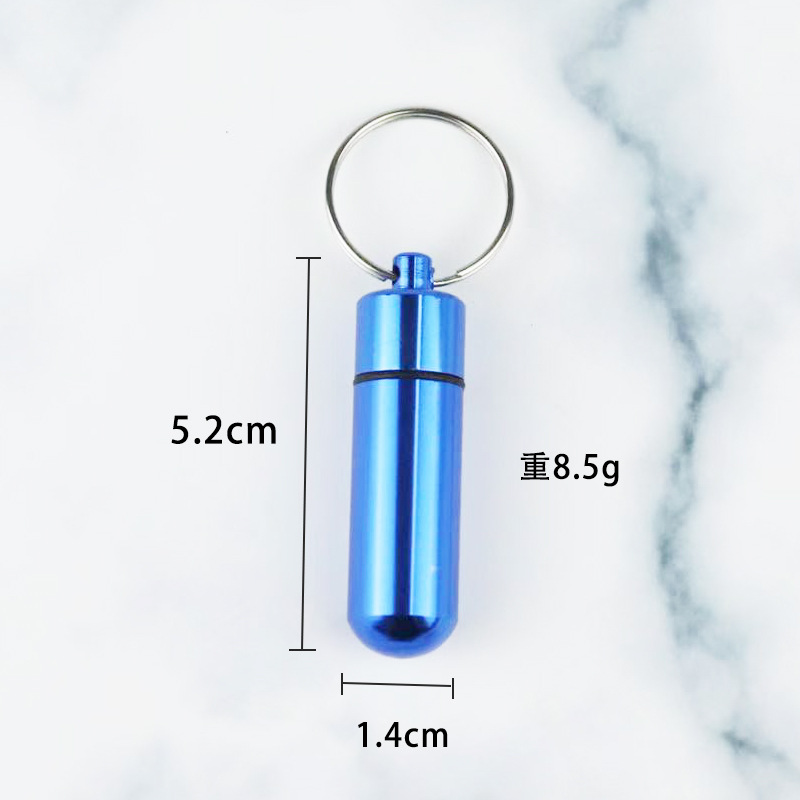 Aleación de aluminio impermeable al aire libre sellado botella colgante píldora de primeros auxilios llavero adaptador de teléfono móvil almacenamiento almacén impermeable