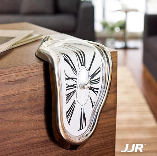 Foreign trade creative retro twisted clock melted clock table corner clock Roman clock right angle retro deformed time and space clock