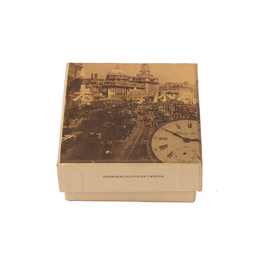 Amazon best-selling vintage Shanghai watch box with square design, two-piece watch box with lid and base, LOGO printed on the box