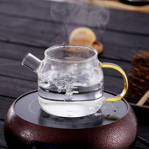 Zhenqi glass teapot kung fu tea set creative gift flower teapot kettle fiberglass leaky kettle teapot