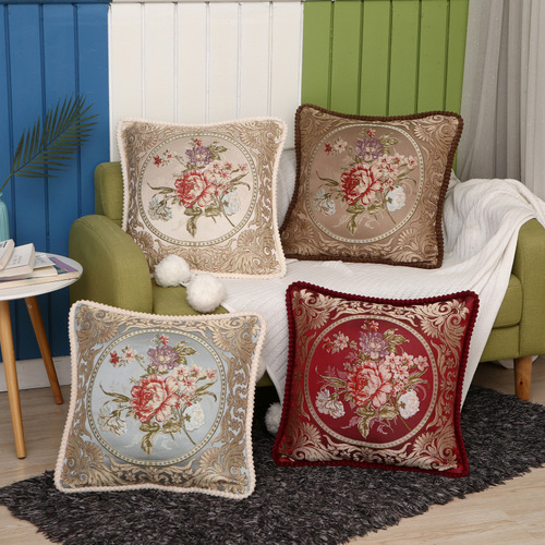 Dropshipping European jacquard pillows, home supplies, bedroom pillows, sofa bed cushions, office waist pillows