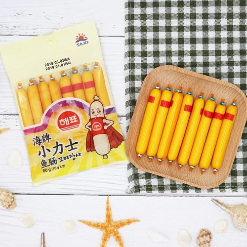 Package of 30 bags of 10g/20g Korean imported Hercules fish paste snacks for children, whole box.