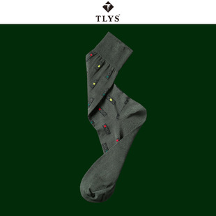 Unique Design Suit Socks, High Quality Mercerized Cotton Socks, Personalized Men's Mid-Calf Socks, Interesting Pattern Pure Cotton Socks