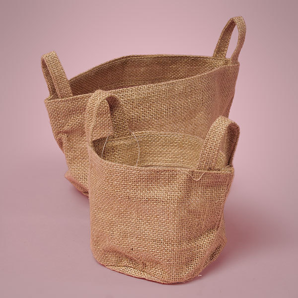 简约复古手提粗黄麻布袋 logo防水创意环 保广告购物礼品袋