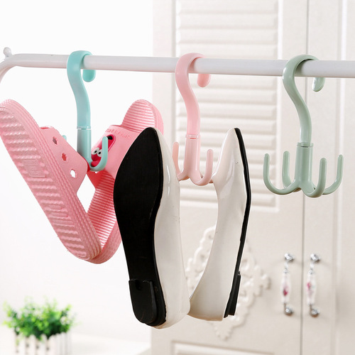 Rotatable 4-claw multi-purpose hanger hook, clothes hanger, tie, scarf, scarf, coat rack, plastic hook, shoe rack