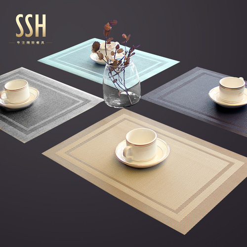 Youshengmeidi Shuangshihui placemat European-style PVC Western-style dining table rectangular Japanese-style coaster bowl pad plate mat