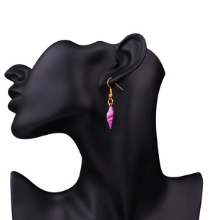 Color alloy shell earrings personality Hip Hop Golden Conch earrings fashion ins Net red earrings women