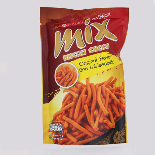 Thailand imported VFOODSMIX Crispy Strips 75g Original/Spicy/Chicken Flavor Mimi Shrimp Puffs Snack