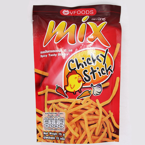 Thailand imported VFOODSMIX Crispy Strips 75g Original/Spicy/Chicken Flavor Mimi Shrimp Puffs Snack