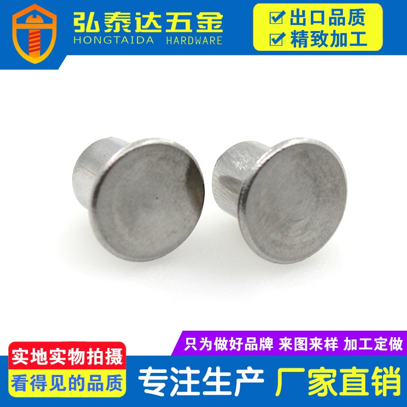 深圳厂家供应304不锈钢平头半空心铆钉 非标制可做不锈钢中空钉