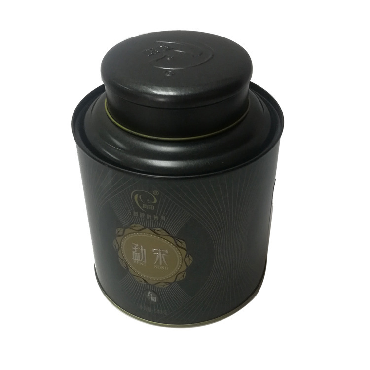 Grado alimenticio retrógrado té negro lata de hierro cubierta interna de metal Pu 'er embalaje redondo lata de hierro embalaje naranja pequeña
