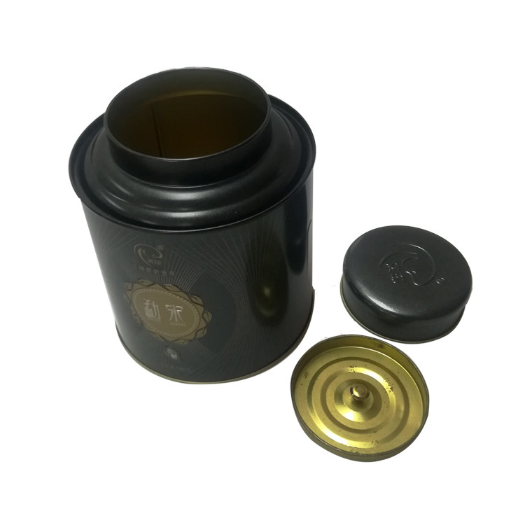 Grado alimenticio retrógrado té negro lata de hierro cubierta interna de metal Pu 'er embalaje redondo lata de hierro embalaje naranja pequeña