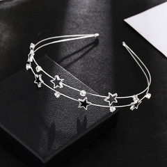 Creative New Five-Star Hairband Fashion Trendy Alloy Droplet Oil Headband with Double Sides Embedded Diamond Hair Accessory