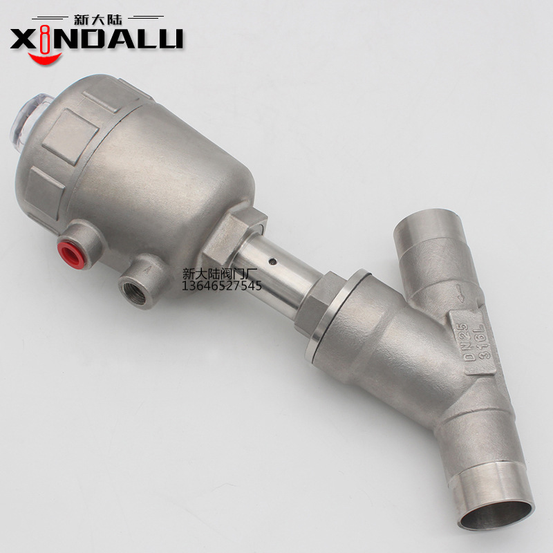 厂源供应不锈钢焊接气动角座阀高温蒸汽Y型螺纹丝扣阀开关控制阀