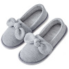 Comfortable footwear for pregnant, non-slip cotton slippers with bow platform, Korean style