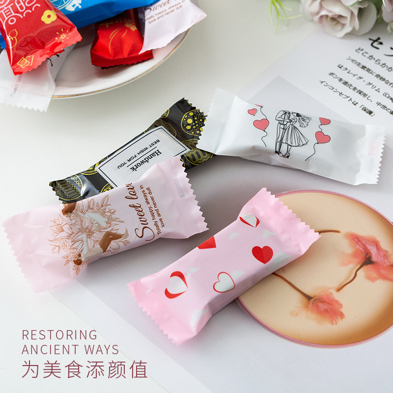 Bolsa de embalaje de turrón punto transparente leche caramelo embalaje interior toffee turrón bolsa pequeña máquina de dulces bolsa de sellado