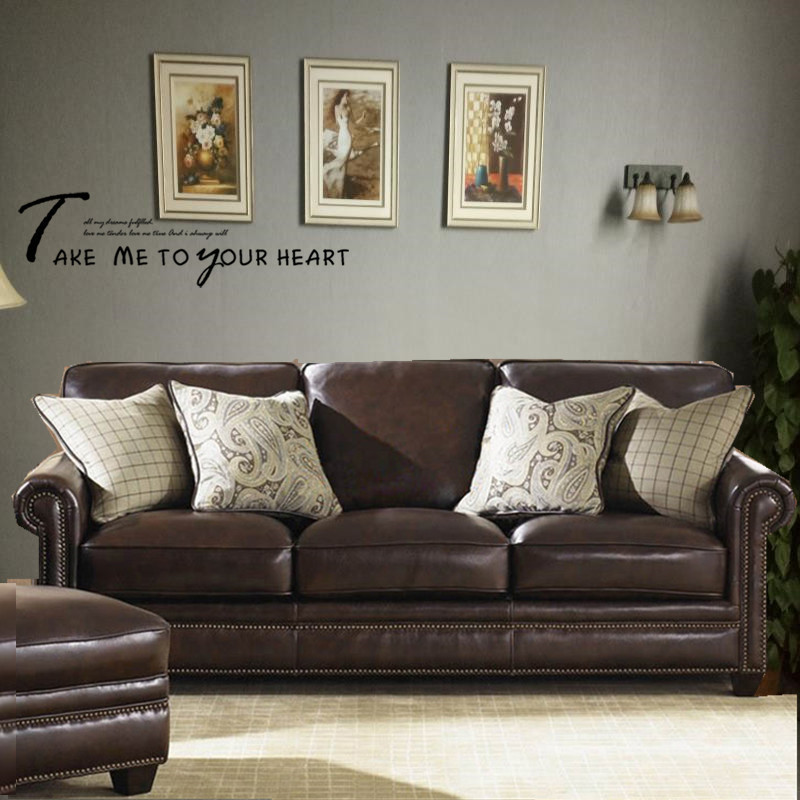 Simple moderno retro americano sofá de cuero combinación salón tres cuero pequeño apartamento primera capa sofá de piel de vaca