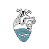 Trend design marine heart, brooch, accessory