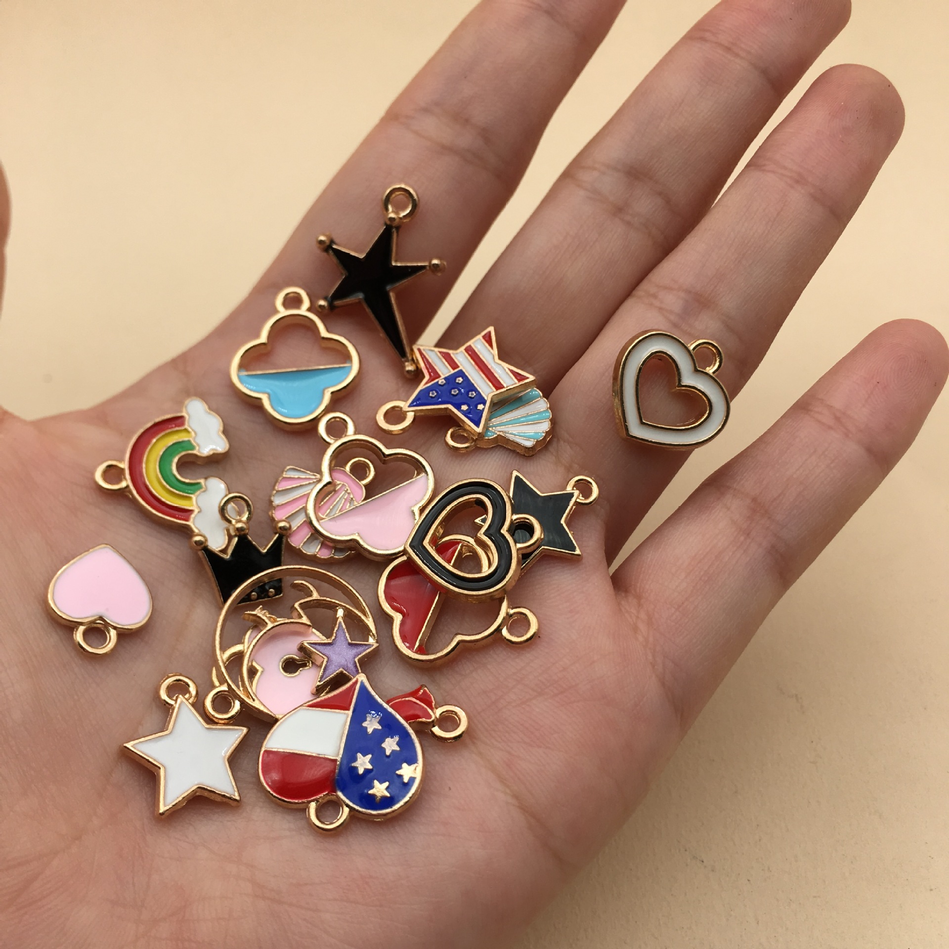 Accesorios de la joyeria bricolaje gota aceite aleación pequeño colgante flor gota aceite colgante marcador colgante collar pulsera colgante