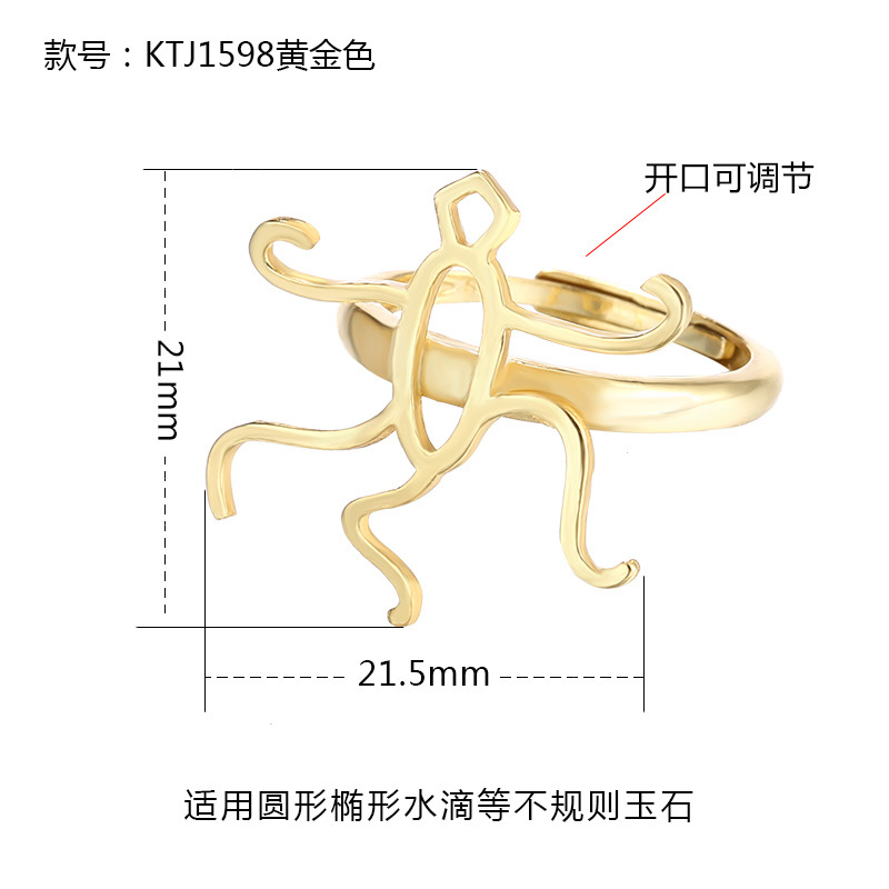 S925 anillo de plata titular vacío hembra 18K oro DIY cera de abejas ámbar turquesa anillo titular vacío con forma anillo titular