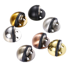 不鏽鋼帶磁龜頂 單孔雙孔免打孔門擋半圓頭玻璃隔斷 防撞門碰批發