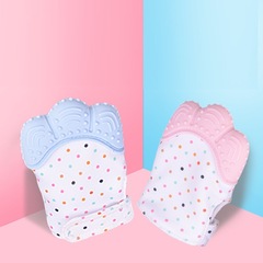 新生兒防抓臉透氣手套寶寶硅膠磨牙嬰幼兒可啃咬咬手套硅膠牙膠