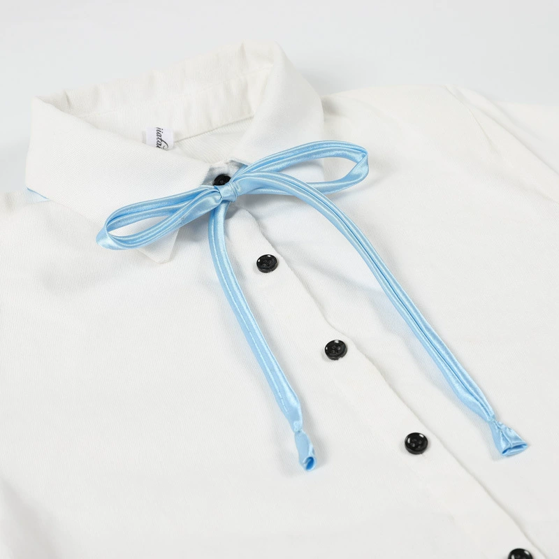 Japanese uniform, round shirt, multicoloured megaphone