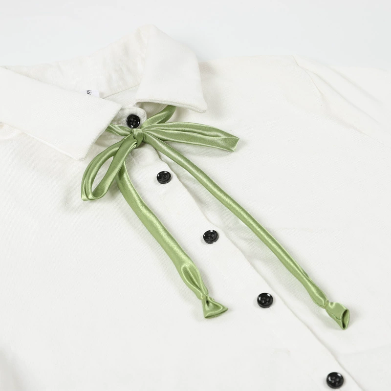 Japanese uniform, round shirt, multicoloured megaphone