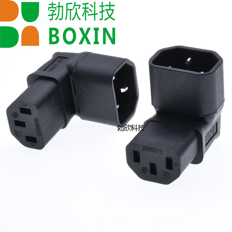 WA-0093电源转换插头IEC320-C14转C13品字90°PDU插头品字插头