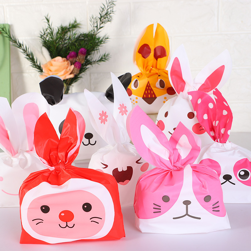 Una variedad de regalos de boda lindos oreja de conejo bolsa de caramelo bolsa de galletas caramelo leche azufaifo bolsa de embalaje al por mayor 50