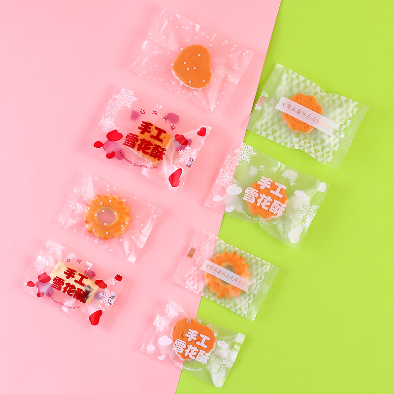 Xuantai copo de nieve crujiente bolsa de embalaje para hornear auto-sellado de la máquina de galletas de carne bolsa de sellado de leche Jujube bolsa esmerilada transparente 100