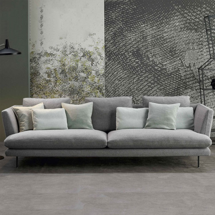 Sofá esquinero moderno para salas de estar pequeñas y medianas, estilo minimalista italiano, tela nórdica, muebles de látex, impermeable y resistente a las manchas.