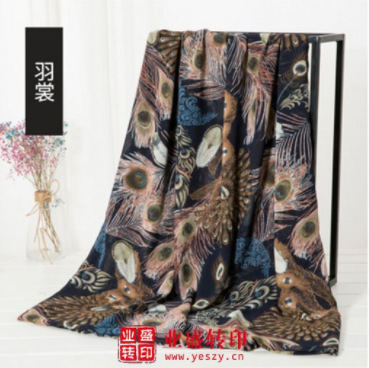 羽裳布匹印花 涤纶数码印花 欧根纱印花布料 可开发花型