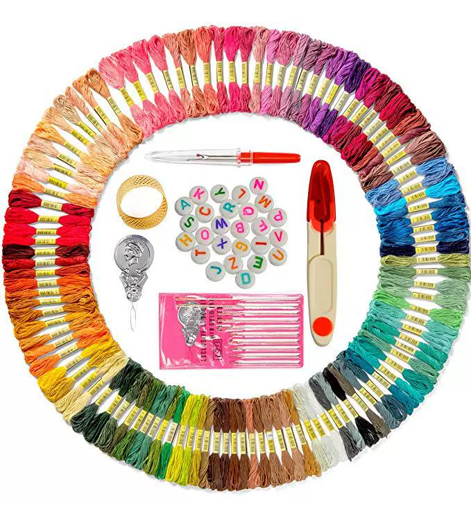 Нить для вышивания набор, 100 цветов хлопка, нити 8 м × 6‑нитей, assorted packaging