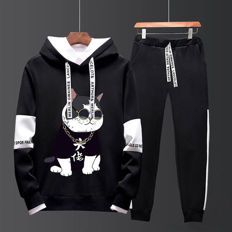 Spring and autumn suit men's fashion coat student sportswear youth leisure hooded vests supply a generation of hair