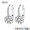 Fashionable earrings, zirconium, crystal, jewelry, 2019, 10 colors, Birthday gift, wholesale