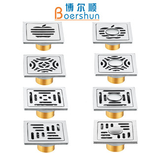 Stainless steel 6cm deodorant floor drain copper core copper self-sealing floor drain stainless steel bathroom balcony washing machine dual-purpose floor drain