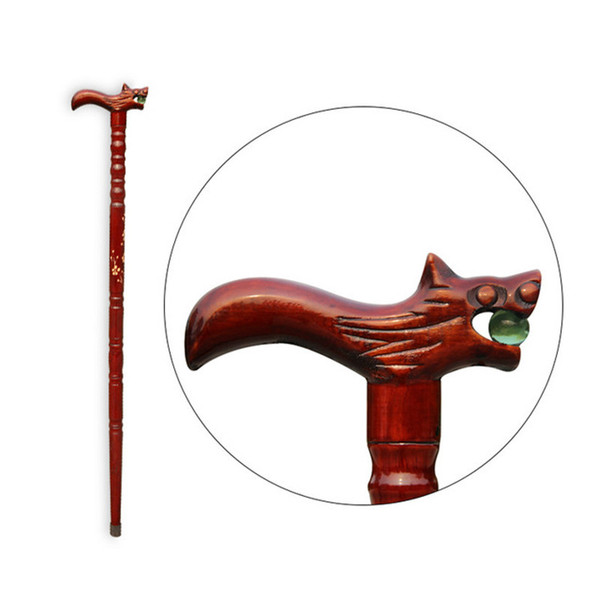 Old man wooden faucet crutches Outside the mountain climbing rod