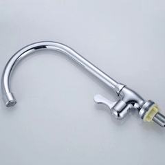 Single Water High-Position Swivel Long Neck Vertical Kitchen Faucet Basin Sink Washing Pool Purified Single Cold Water Faucet