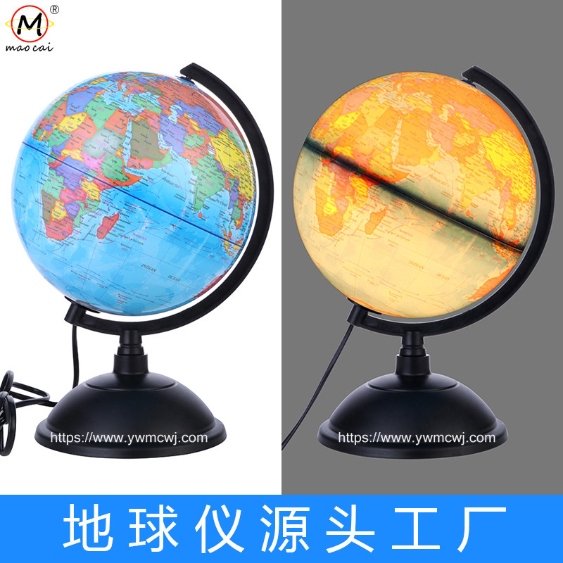 Factory direct full plastic HD globe 20cm large globe with light English version