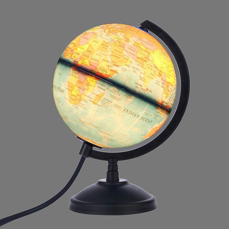 FUENTE de fábrica lleno de plástico HD globo estudiante pequeña lámpara de mesa globo 14,16 cm versión en inglés