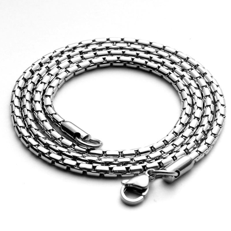 Stainless steel necklace men's chain accessories square Pearl titanium steel girl pendant chain diy jewelry accessories chain