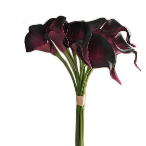 Cross-border PU mini calla lily artificial flowers wholesale wedding decoration artificial feel bridal bouquet artificial flowers