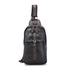 Polyurethane chest bag, small bag, trend black one-shoulder bag, Korean style, genuine leather, wholesale