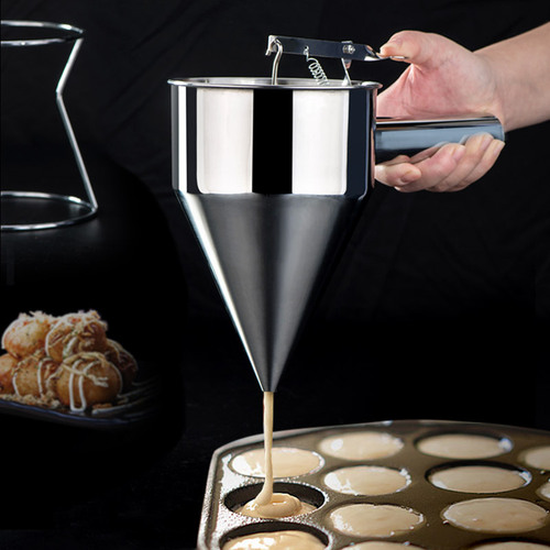 Octopus Meatballs Conical Batter Funnel Batter Dispenser Separator Stainless Steel Funnel with Rack Removable
