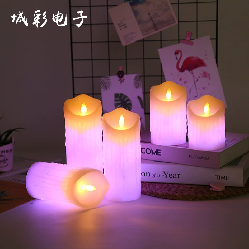 LED Candle Flameless (Battery) Remote-Controlled, Multi-Color Romantic Set, 10/12.5/15/20 cm