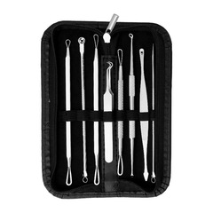 Manufacturer Direct Supply Stainless Steel Acne Needle Set Dark Spot Removing Pore Cleansing Tool 8-Piece Blackhead Acne Scaler